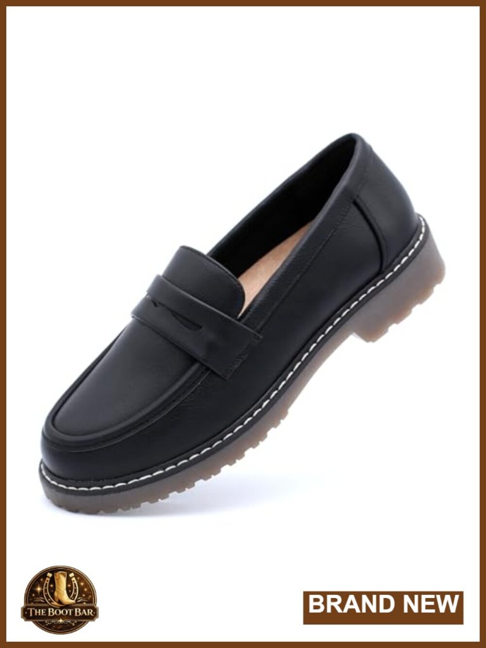 Faux Leather Chunky Platform Loafers Slip-On Comfort Mocc
